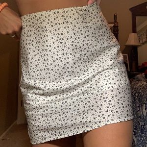 White w blue flowers Urban Outfitters mini skirt